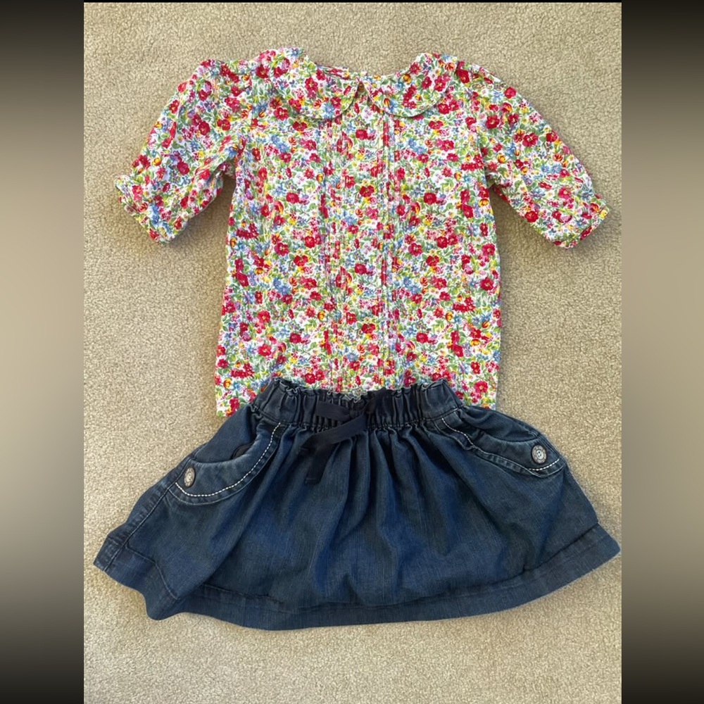 Lacey Lane Top and denim skirt by Next UK